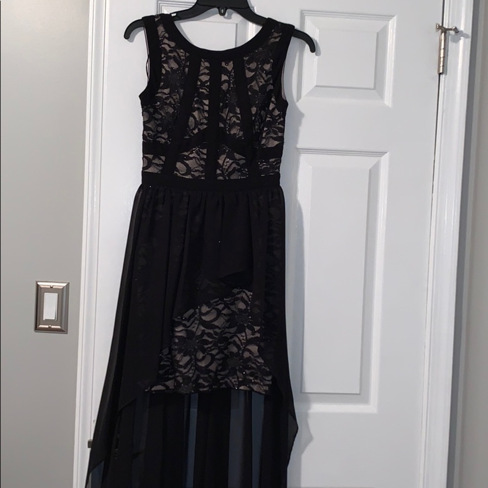 Black Lace Dress with Train